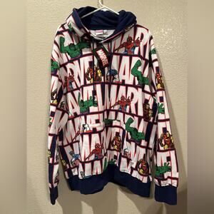 NWT MARVEL Disney Avengers Classic Comic Style Logo Hoodie Sz 3XL